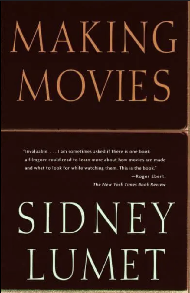 a book cover of making movies with a brown background and orange titles